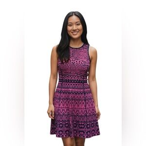 Line Knitwear Pink & Navy Fit & Flare Dress – Size Large
